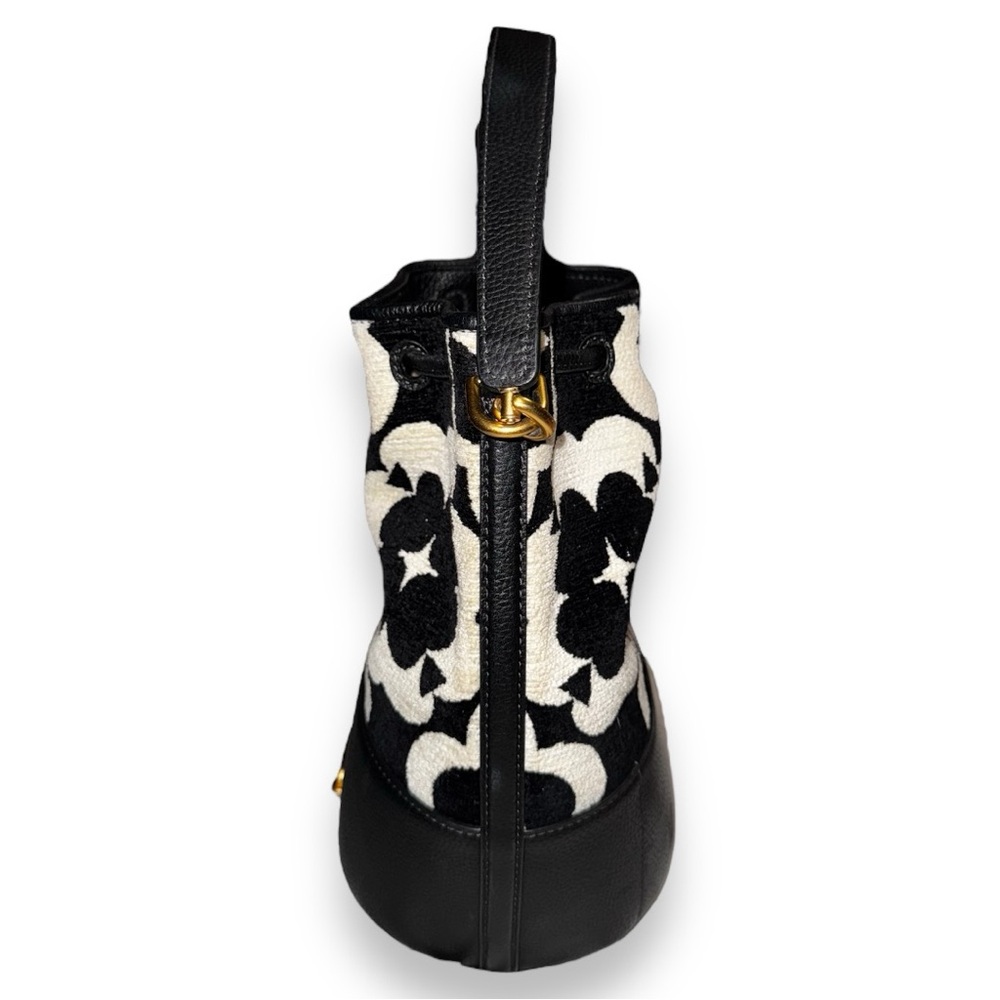 KATE SPADE Spade Flower Monogram Gramercy Chenille Medium Bucket Bag - Picture 4 of 16